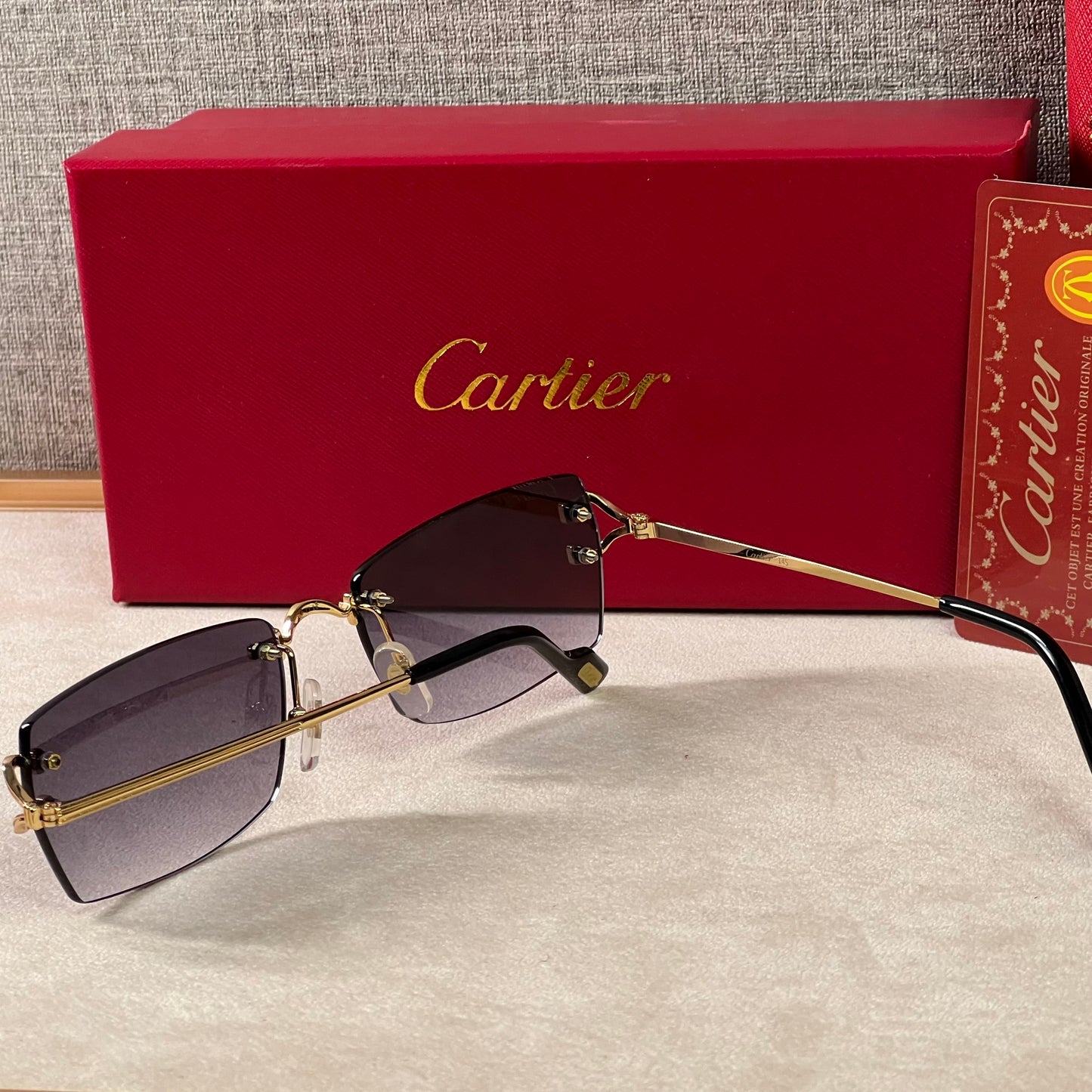 Luxury Cartier C19FA frameless Italy - Sunglasses