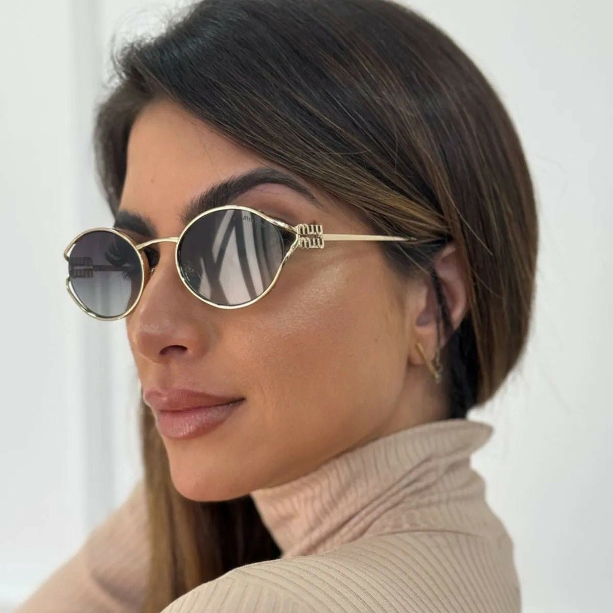 Miu-Miu Oval Metal ITALY - Sunglasses